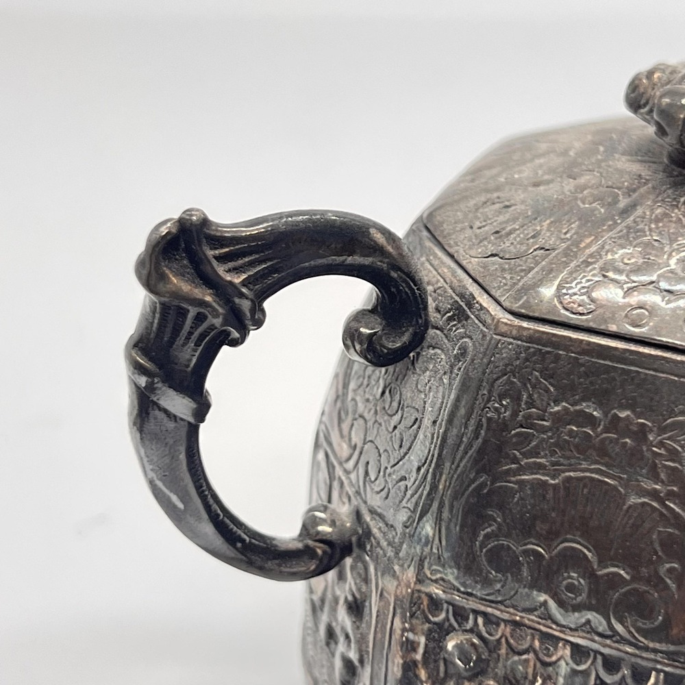 Vintage Victorian Silverplate Figural Tavern Scene Octagonal Coffee Tea Set UK - Picture 4 of 16